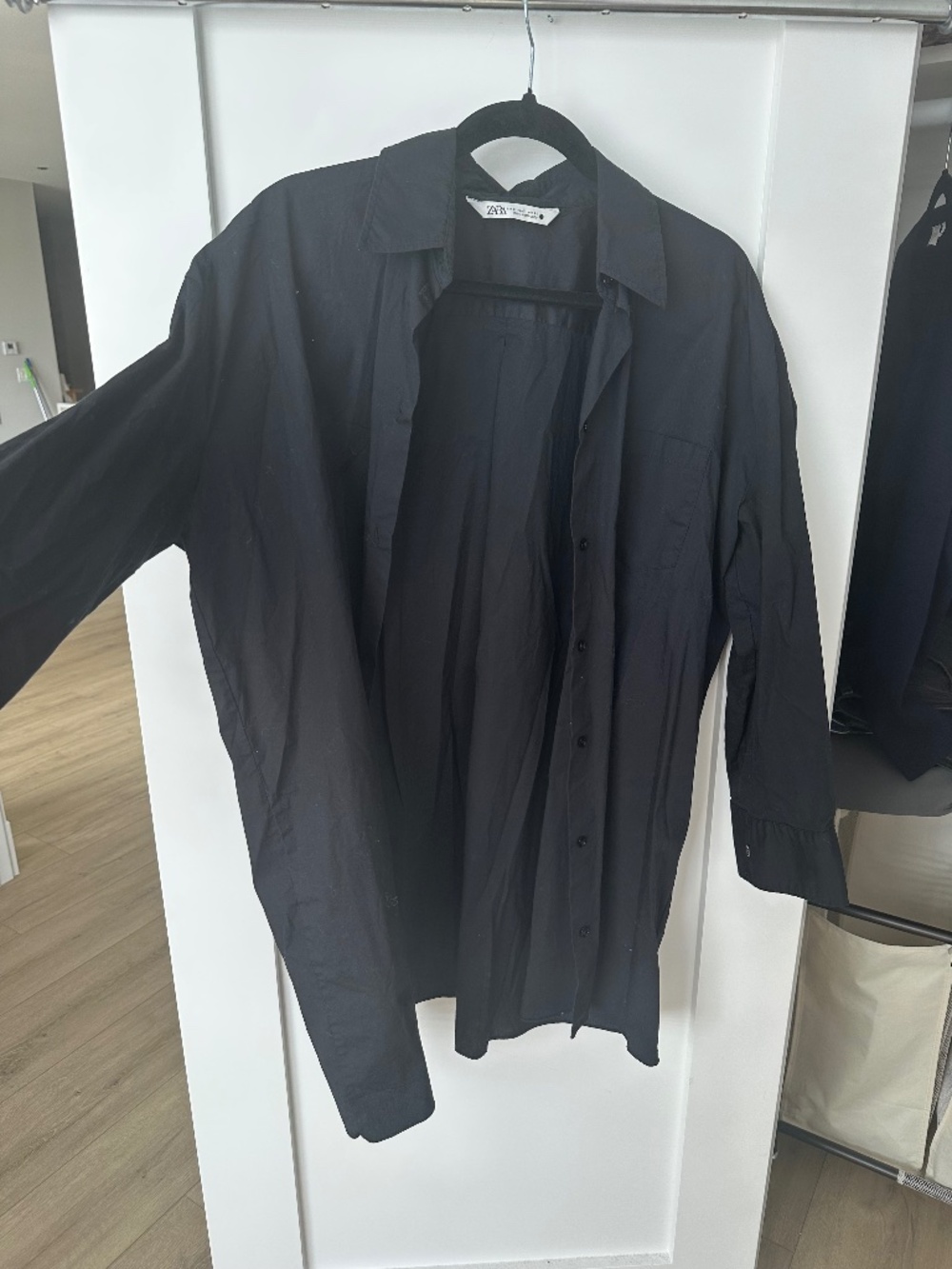 ZARA Oversized Shirt Dress Black Size S